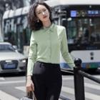 Embroidered Shirt / Straight Leg Pants / Set