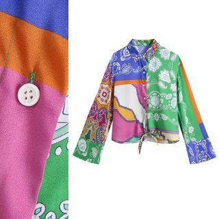 Paisley Print Bell Sleeve Shirt