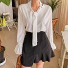 Inset Shorts Flounced Wrap Miniskirt