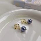 Rhinestone Alloy Faux Pearl Dangle Earring 1 Pair - C-358 - Gold - One Size