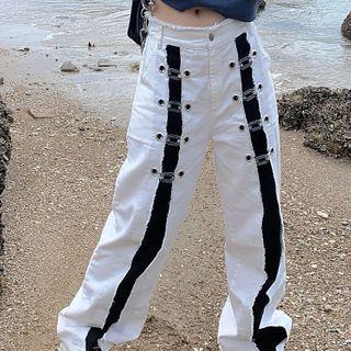 Acrylic Accent Wide-leg Pants