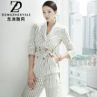 Set: Striped Double-breasted Blazer + Striped Dress Pants