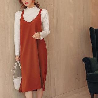 H-line Long Pinafore Dress