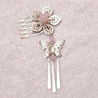 Chinese Floral / Butterfly Hair Clip