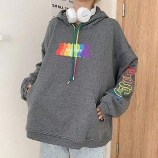 Long Sleeve Printed Oversized Hoodie