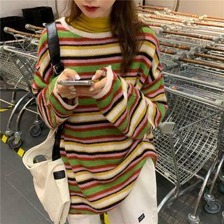 Striped Sweater Stripes - Green & Red & Yellow - One Size