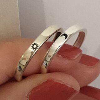 925 Sterling Silver Couple Matching Open Ring / Set