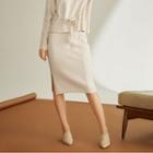 Knit Midi Skirt Milky White - One Size