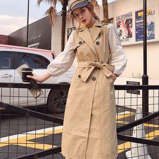 Sleeveless Double-breasted Trench Jacket