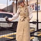 Sleeveless Double-breasted Trench Jacket