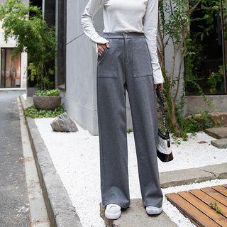 Wide Leg Straight-cut Pants