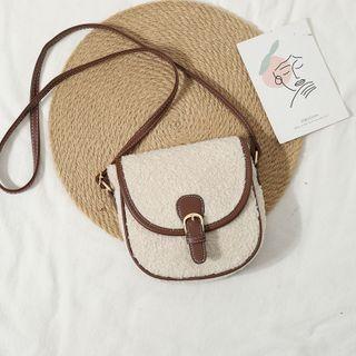 Fleece Crossbody Bag Off-white - One Size