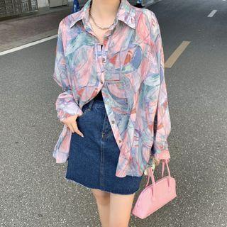 Print Shirt Blue & Pink - One Size