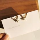 Alloy Deer Horn Earring 1 Pair - S925 Silver - Stud Earring - Gold - One Size