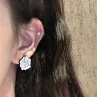Flower Alloy Earring 1 Pair - 925 Silver Needle - Flower - White - One Size