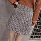 Check Pleated A-line Skirt