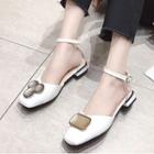 Non-matching Buckled Ankle Strap Sandals