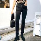 Button-fly Slim-fit Pants