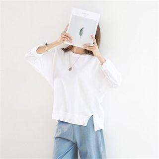 Loose-fit Long-sleeve Plain T-shirt In 5 Colors
