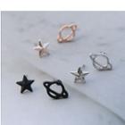 Star & Planet Non-matching Stud Earrings