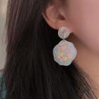 Flower Drop Earring 1 Pair - Blue & Pink - One Size