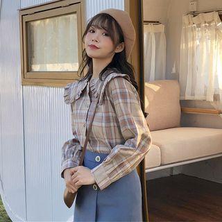 Plaid Blouse / A-line Skirt