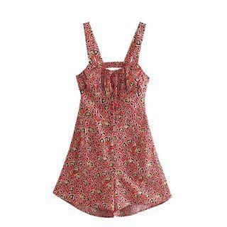 Spaghetti Strap Heart Print Romper