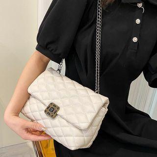 Quilted Chain Strap Flap Hobo Bag