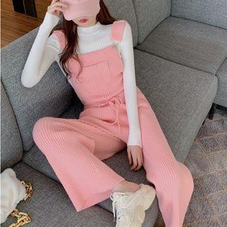 Ribbed Knit Top / Wide-leg Jumper Pants