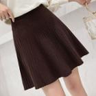 Knit High-waist Mini A-line Skirt
