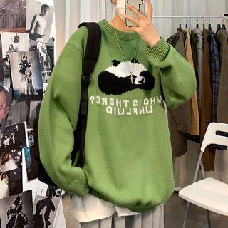 Panda Jacquard Oversize Sweater