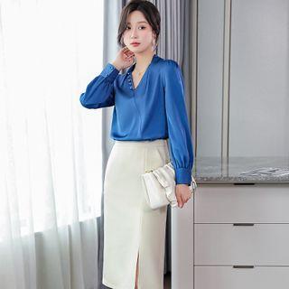 V-neck Blouse / Dress Pants / Skirt / Set