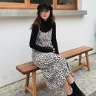 Leopard Printed Sleeveless Dress