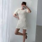 Round-neck Waffle-texture Minidress