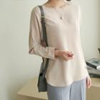 Dolman-sleeve Square-neck Blouse