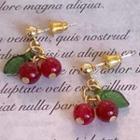 Sterling Silver Cherry Drop Earring / Clip-on Earring