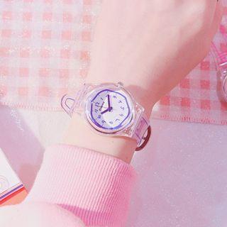 Printed Clear Strap Watch