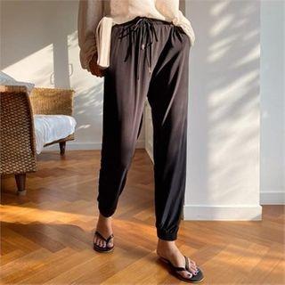 Drawstring Textured Jogger Pants