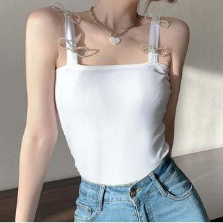 Bow Detail Cropped Camisole Top