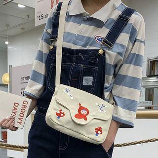 Embroidered Messenger Bag