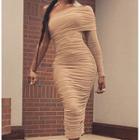 One-shoulder Pleated Tulle Midi Dress