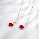 Heart Agate Pendant Alloy Necklace