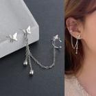 Butterfly Chained Alloy Earring / Butterfly Alloy Earring / Faux Pearl Cuff Earring (various Designs)
