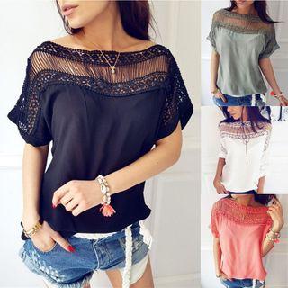 Boatneck Short-sleeve Top