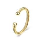 Fashion Pop Plated Gold Geometric Textured Bangle Golden - One Size