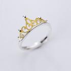 925 Sterling Silver Crown Ring S925 Silver - Ring - Gold - One Size