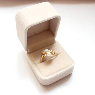 Flannel Ring Gift Box 4062 - Beige - One Size