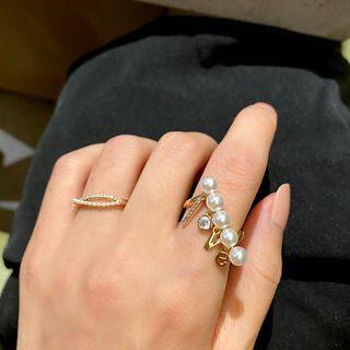 Faux Pearl Love Lettering Ring