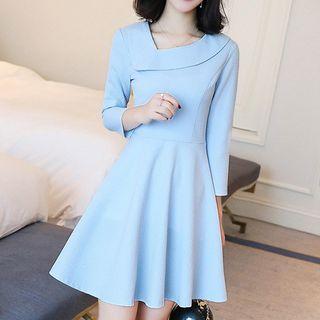 Asymmetrical Neckline A-line Dress