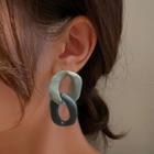 Hoop Ear Stud 1 Pr - Green & Blue - One Size